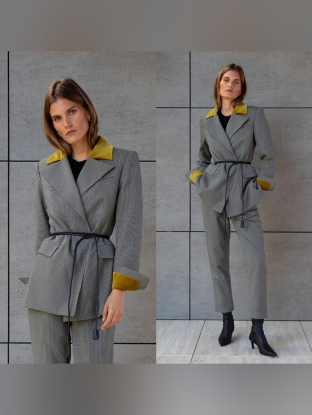 Roari Meredith Blazer Grey Houndstooth